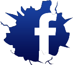 cracked facebook logo