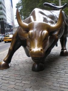 The bull market statue by wall street photo