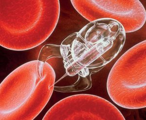 Nano bot moving through the blood image