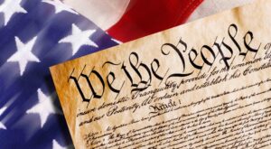 Constitution Header with America Flag Background